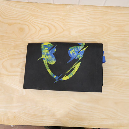 Large Wukusy multipurpose carry hand bag in black fabric, 33x43 cm, with sturdy handles and spacious interior for versatile use.
