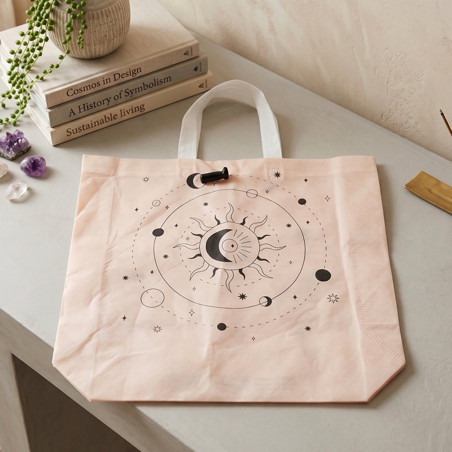 Wukusy multipurpose carry hand bag with lock system, black fabric, 46x42 cm, featuring handles and secure locking mechanism.