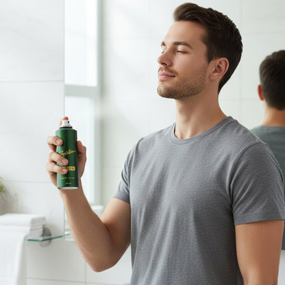 Wukusy Signature Premium Green Fragrance Body Spray 200ml bottle with sleek green packaging and spray nozzle.