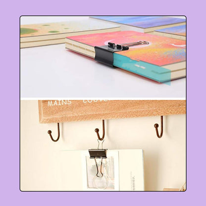 Set of 8 colorful Wukusy paper holding binder clips for office use, featuring mixed vibrant colors and sturdy metal construction.