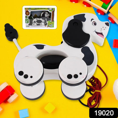 Wukusy dog pull along toddler toy with colorful, attractive design and a friendly dog shape for young children to enjoy.
