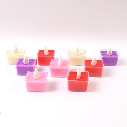 Set of nine Wukusy LED flameless tealight candles for home decor, providing safe, warm ambient lighting.