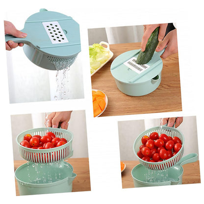 Wukusy multi-functional kitchen vegetable slicer set with various blades for slicing, dicing, and julienning vegetables.