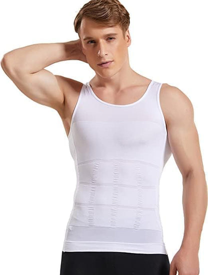 Premium Tummy Control Undershirt Abs Abdomen Slim Stretchable Vest For Men (Pack Of 1) = M