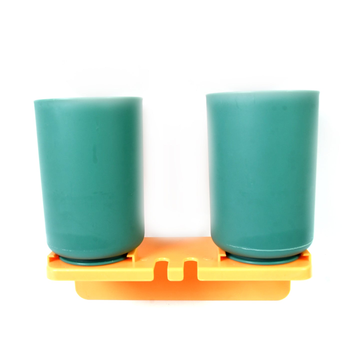 Wukusy multipurpose plastic wall mount toothbrush holder with two cups, ideal for bathroom organization and home improvement.