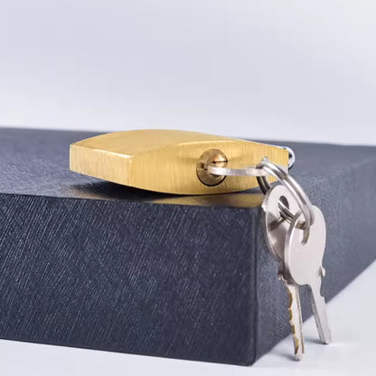 Wukusy solid 38mm three-key padlock for home improvement, featuring a sturdy metal body and three keys for security.