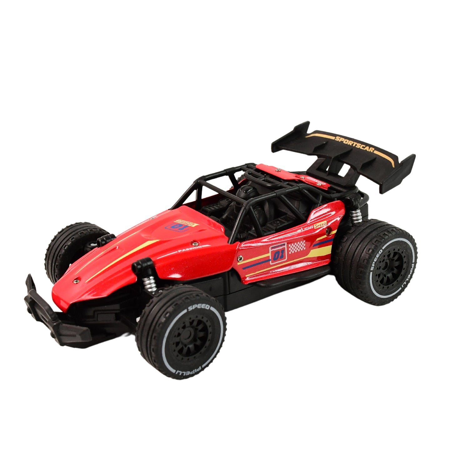 Wukusy high-speed remote control racing car set with sleek design and vibrant colors, ready for fast outdoor racing.