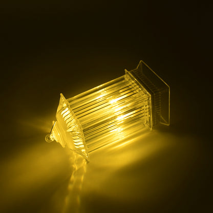 Wukusy lantern-shaped LED crystal candle light creating a warm, flickering glow for holiday or home decor ambiance.