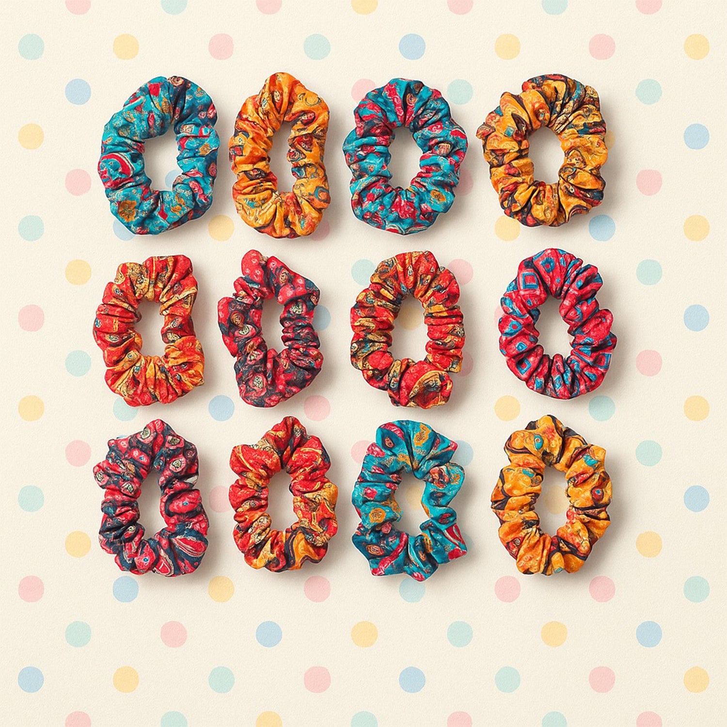 Set of 12 stylish printed fabric hairbands by Wukusy, colorful and versatile hair accessories for health and beauty.