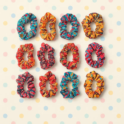 Set of 12 stylish printed fabric hairbands by Wukusy, colorful and versatile hair accessories for health and beauty.