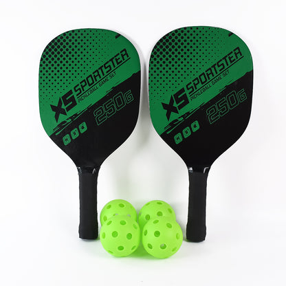Wukusy professional outdoor pickleball paddle and ball set, featuring a paddle with ergonomic grip and standard pickleball in a sports image.