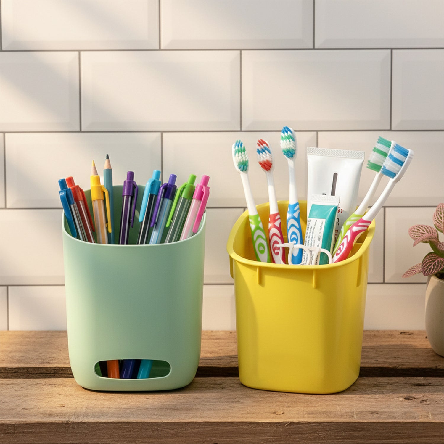 Wukusy 2-in-1 multipurpose organizer holder with multiple compartments for office or home storage.