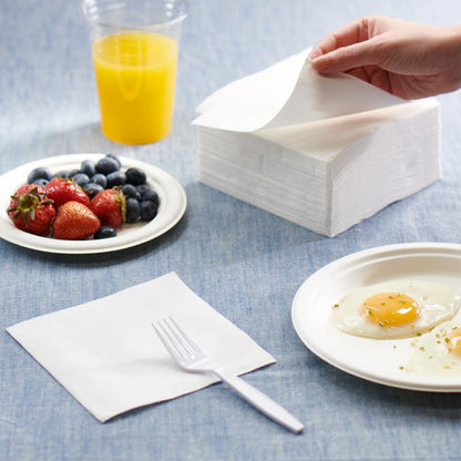 Set of 50 Wukusy soft, absorbent disposable tissue paper napkins with a clean, white appearance for everyday use
