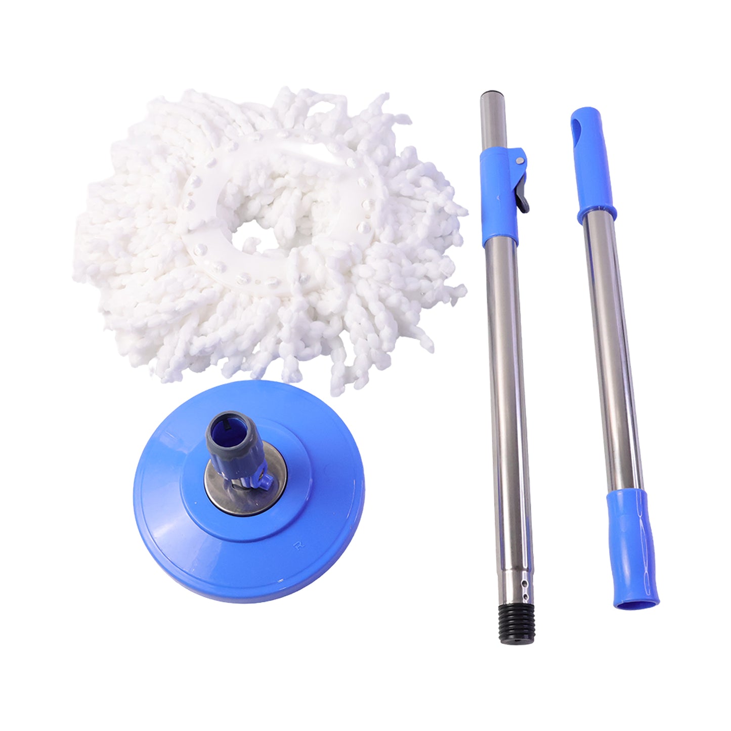 Wukusy 360 Degree Rotating Spin Mop set with handle and mop head for easy cleaning and versatile floor mopping.