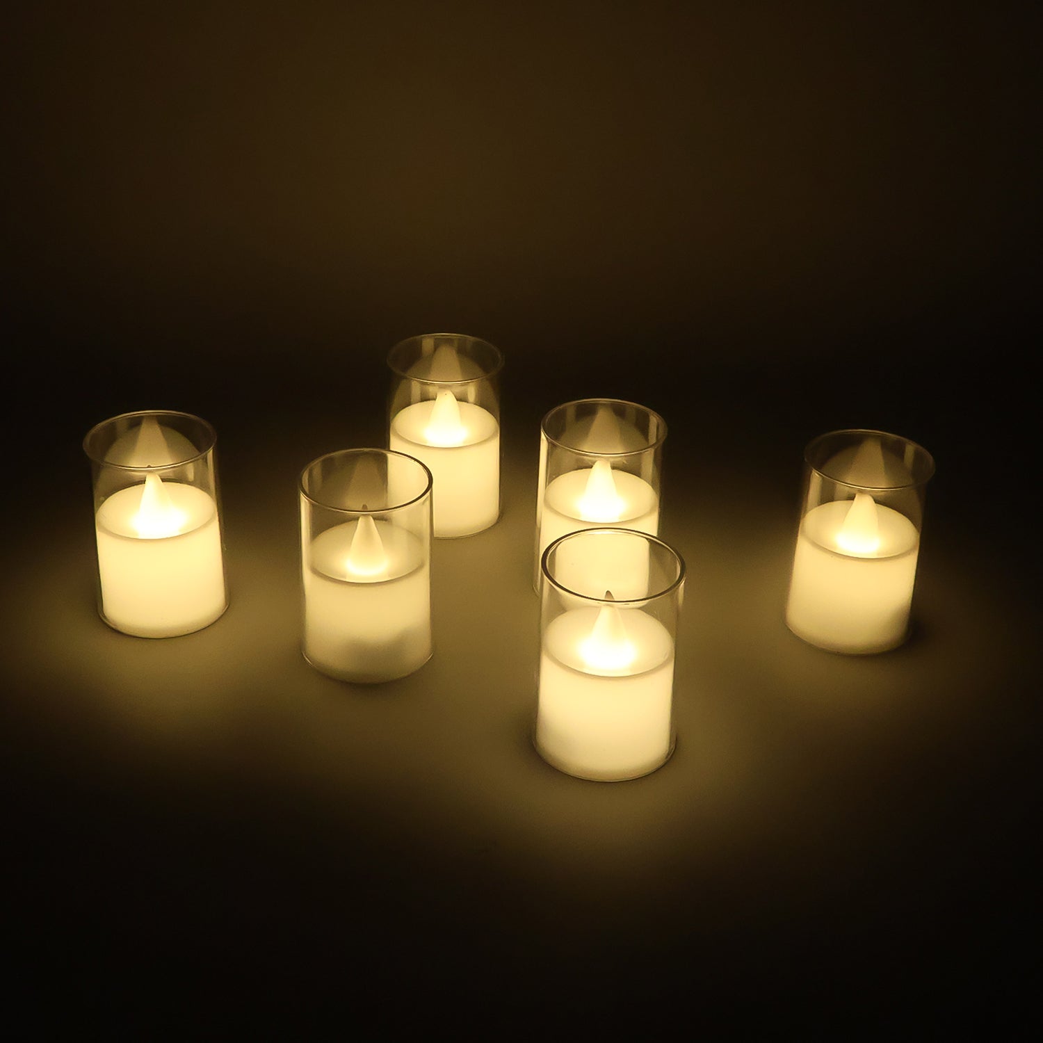 Set of Wukusy flameless LED votive candles with warm glow, ideal for safe, decorative ambient lighting.