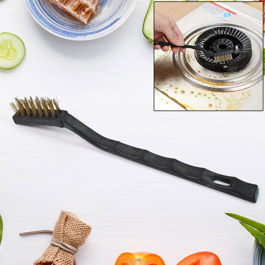 Mini brass wire brush by Wukusy, compact tool with sturdy bristles for cleaning and polishing small surfaces.