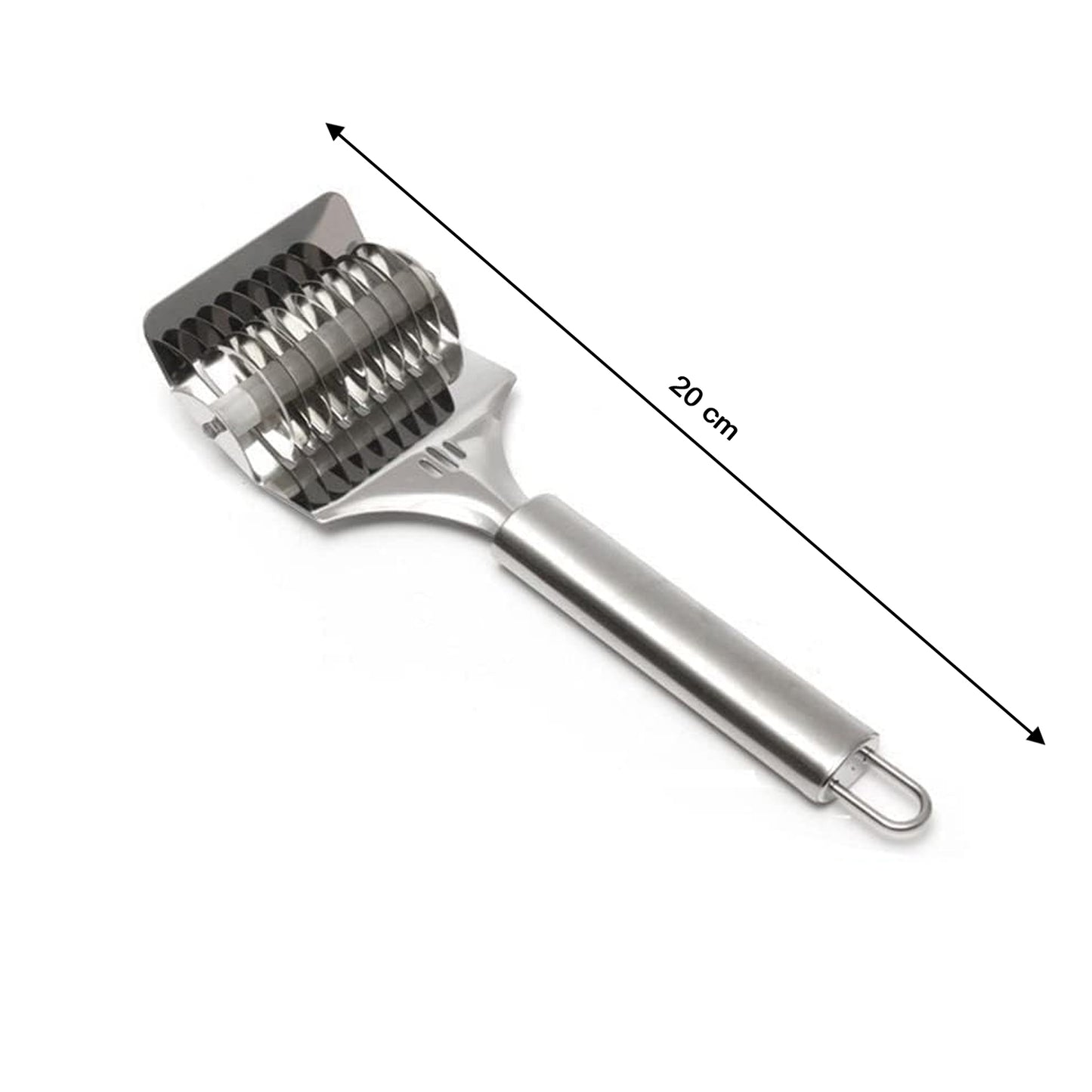 Wukusy stainless steel multi-blade dough cutter with multiple sharp blades for efficient dough cutting and portioning.