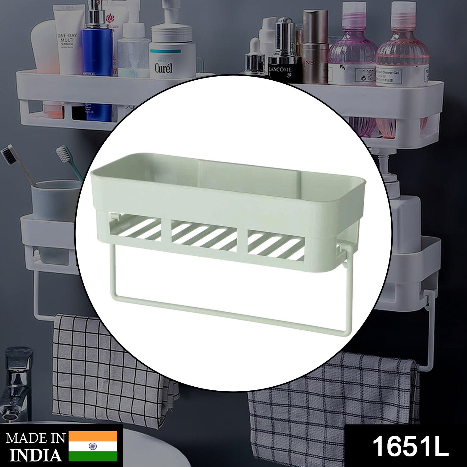 Wukusy 1651L multipurpose kitchen and bathroom wall shelf with storage rack for organizing toiletries and kitchen essentials
