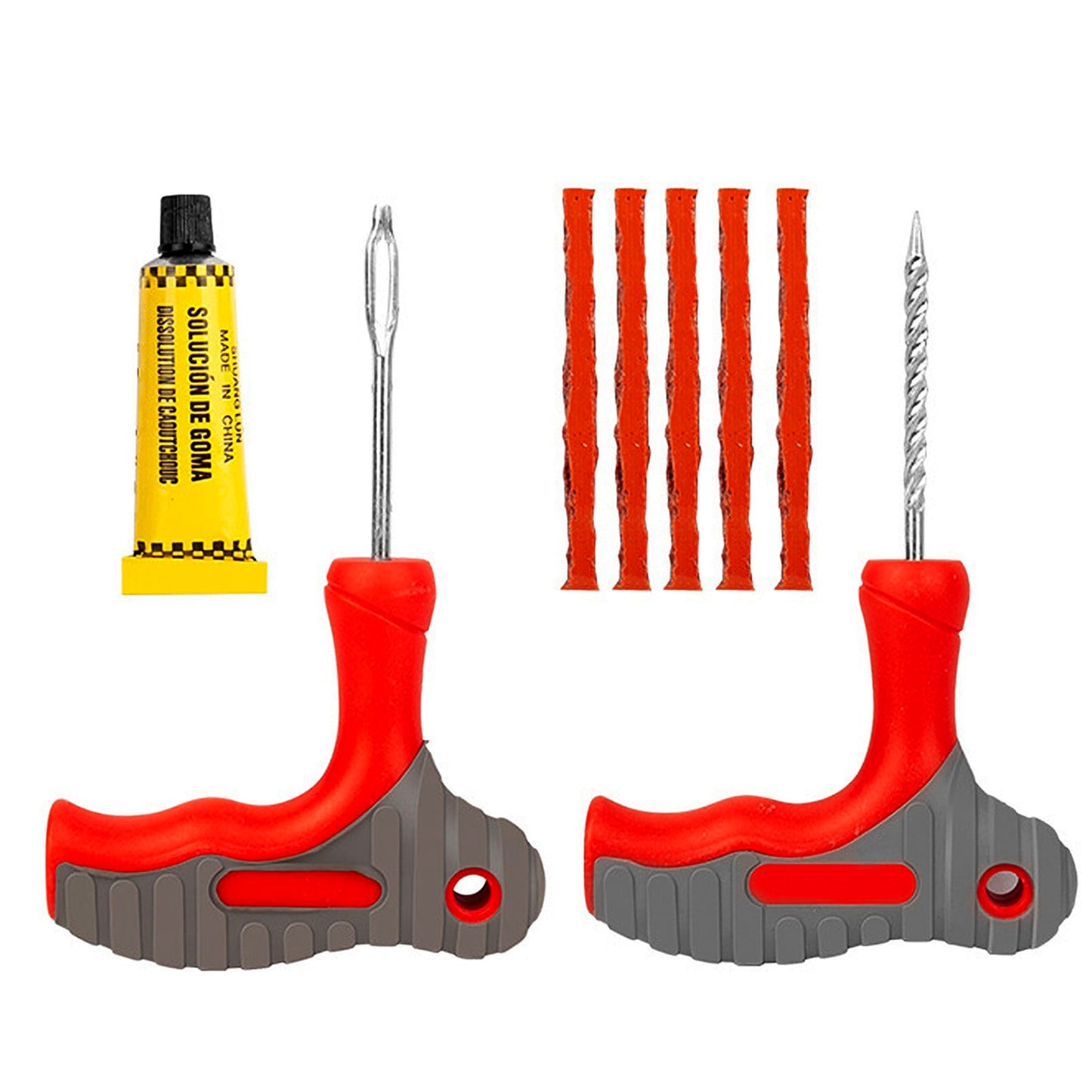 Wukusy 4-in-1 universal tubeless tyre puncture repair kit with puncher, patches, and tools for quick tyre repairs