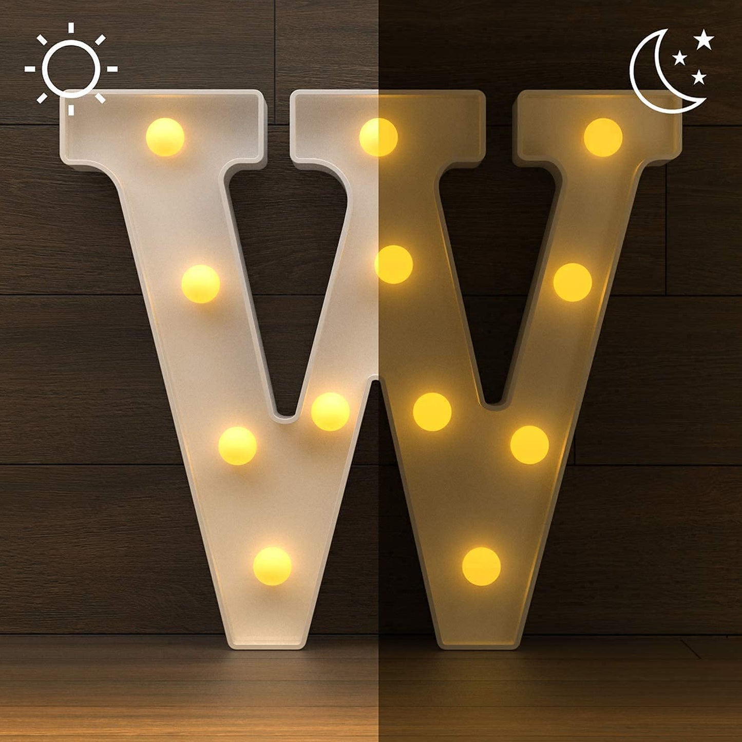 Wukusy W-shaped LED decorative night light for home decor, illuminated and designed for ambient lighting.