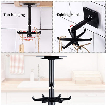 Wukusy rotatable hooks for hanging, 360-degree swivel design, durable metal construction, and versatile storage solution.