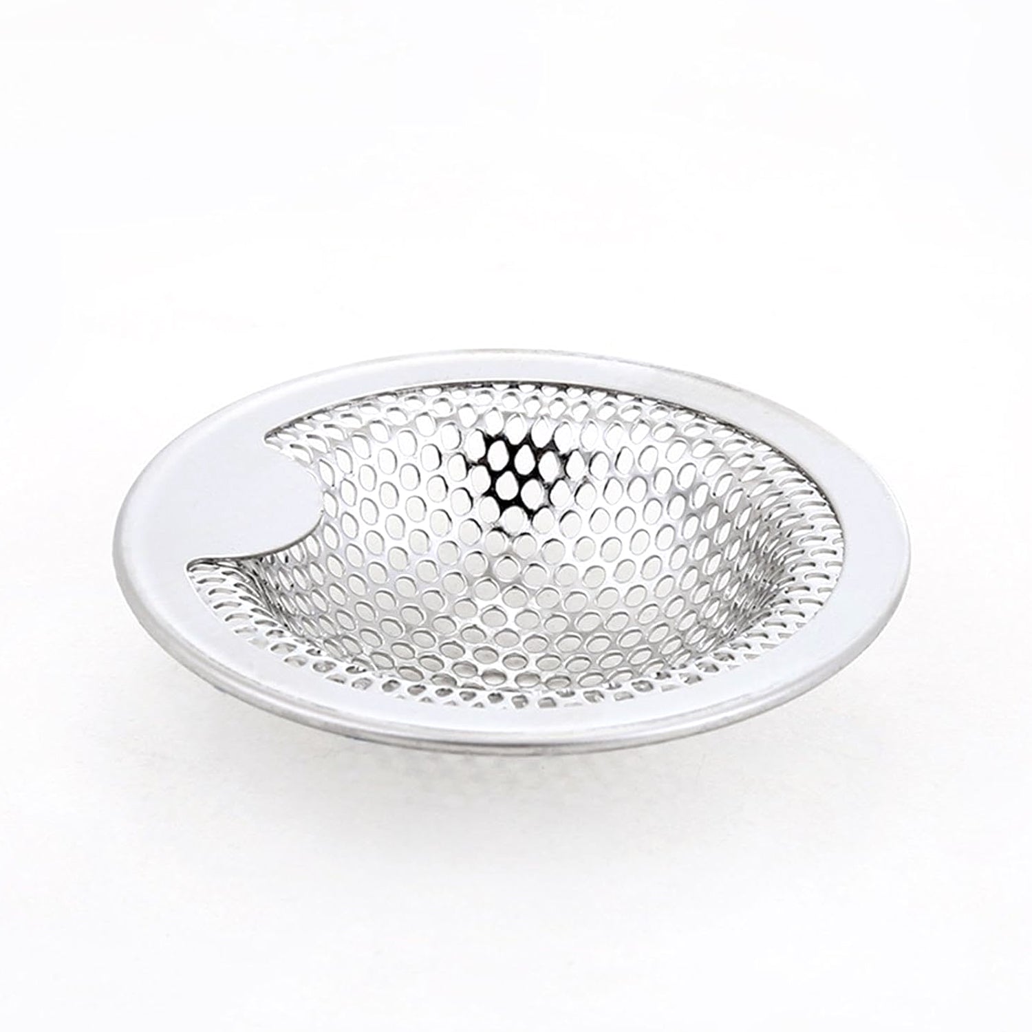 Wukusy stainless steel kitchen sink drain strainer and stopper, medium size, designed to prevent clogs and allow water flow.