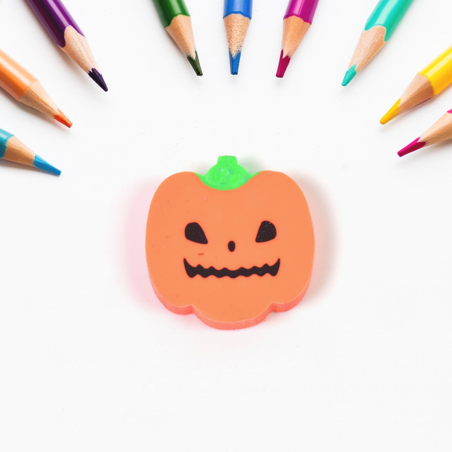 Colorful cartoon shape eraser made of rubber by Wukusy, featuring mixed vibrant designs for office or school use.