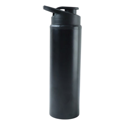 Wukusy premium stainless steel sports water bottle with flip top lid, 900 ml capacity, shown with lid open and sleek design.