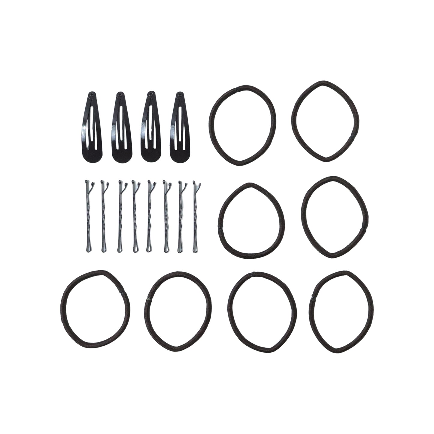 Wukusy complete hair styling accessories combo set including hair clips, elastics, and styling tools on a white background.
