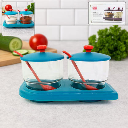Wukusy Supermom Storewell 2-piece spice and condiment container set for kitchen storage and organization.