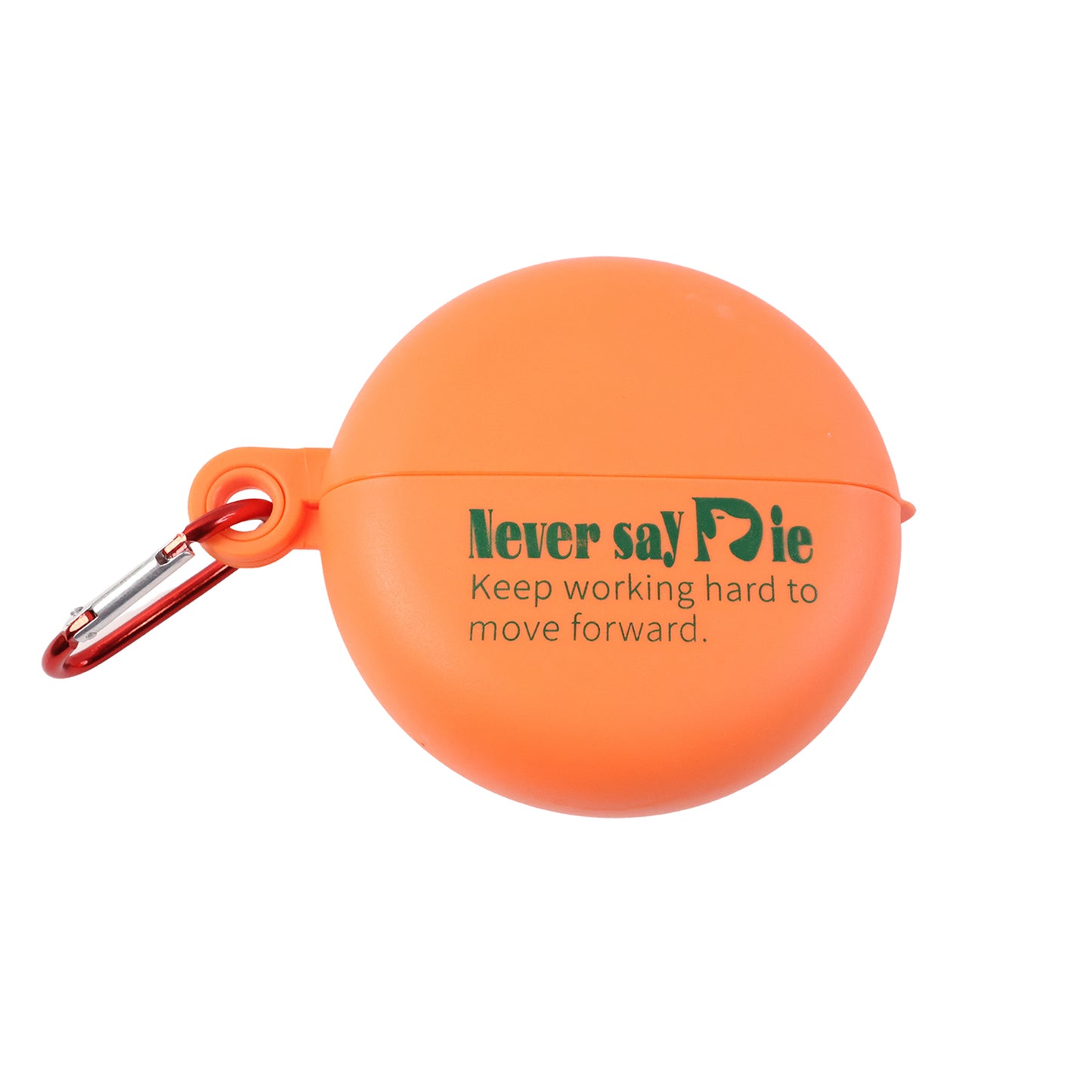 Wukusy plastic round multi-purpose storage box with keychain, empty, compact, and portable for organizing small items.