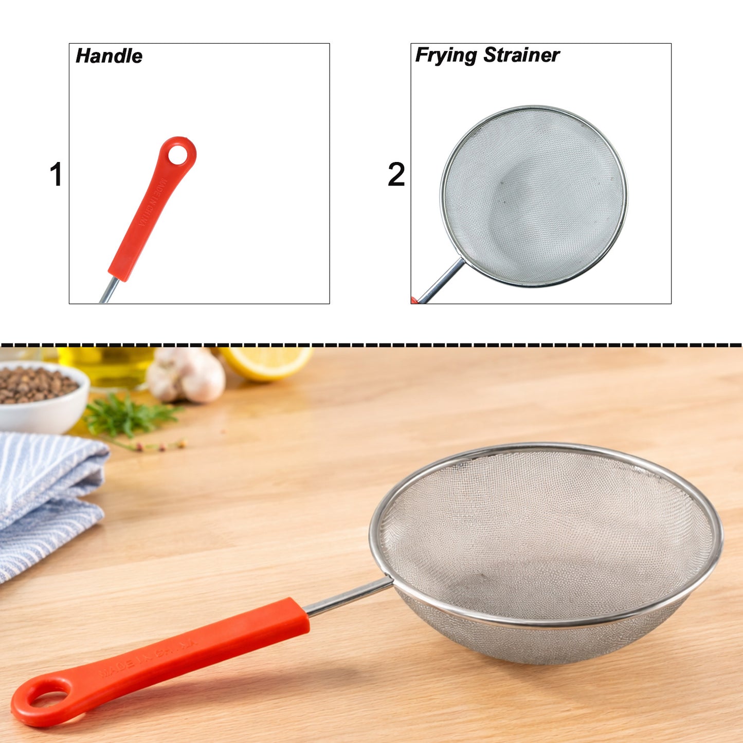 B-grade Small Size Fine Mesh Kitchen Strainer (1 Pc)