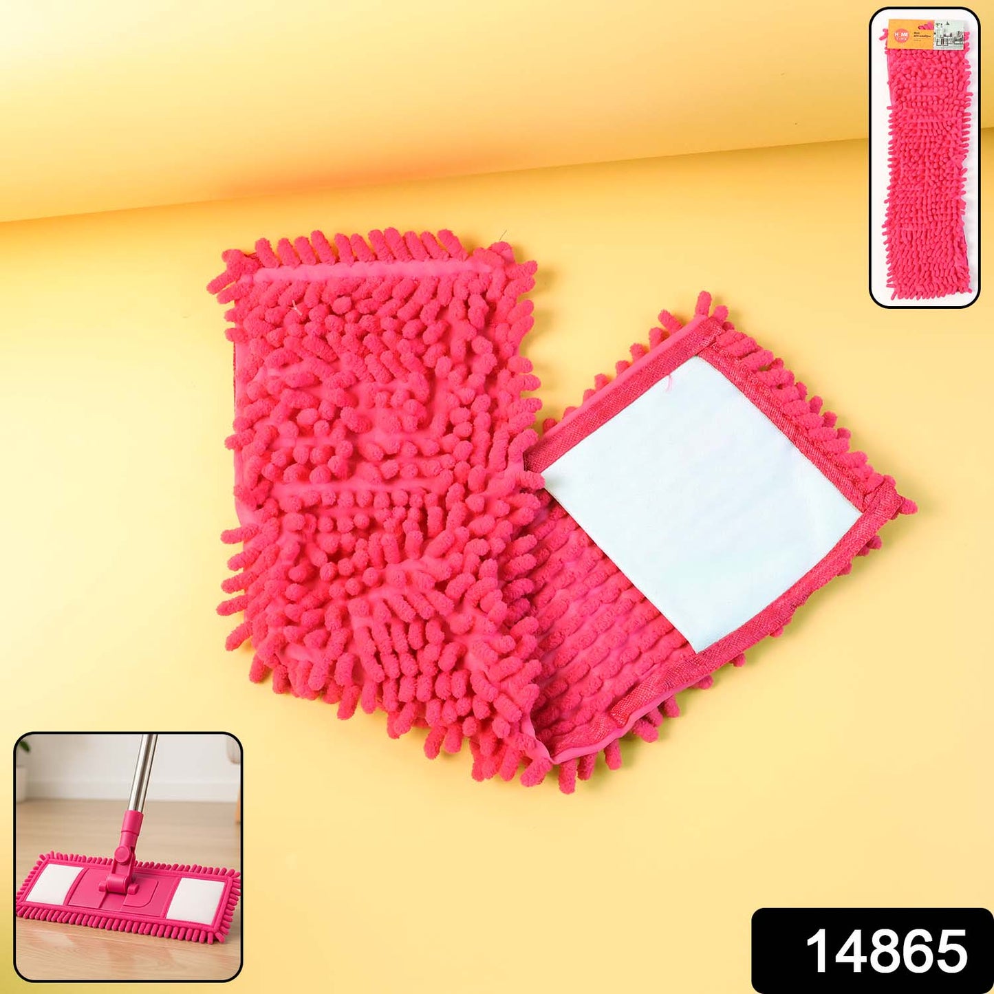 Wukusy microfiber chenille mop refill pad for home cleaning, soft and absorbent replacement mop pad, ideal for hardwood and tile floors
