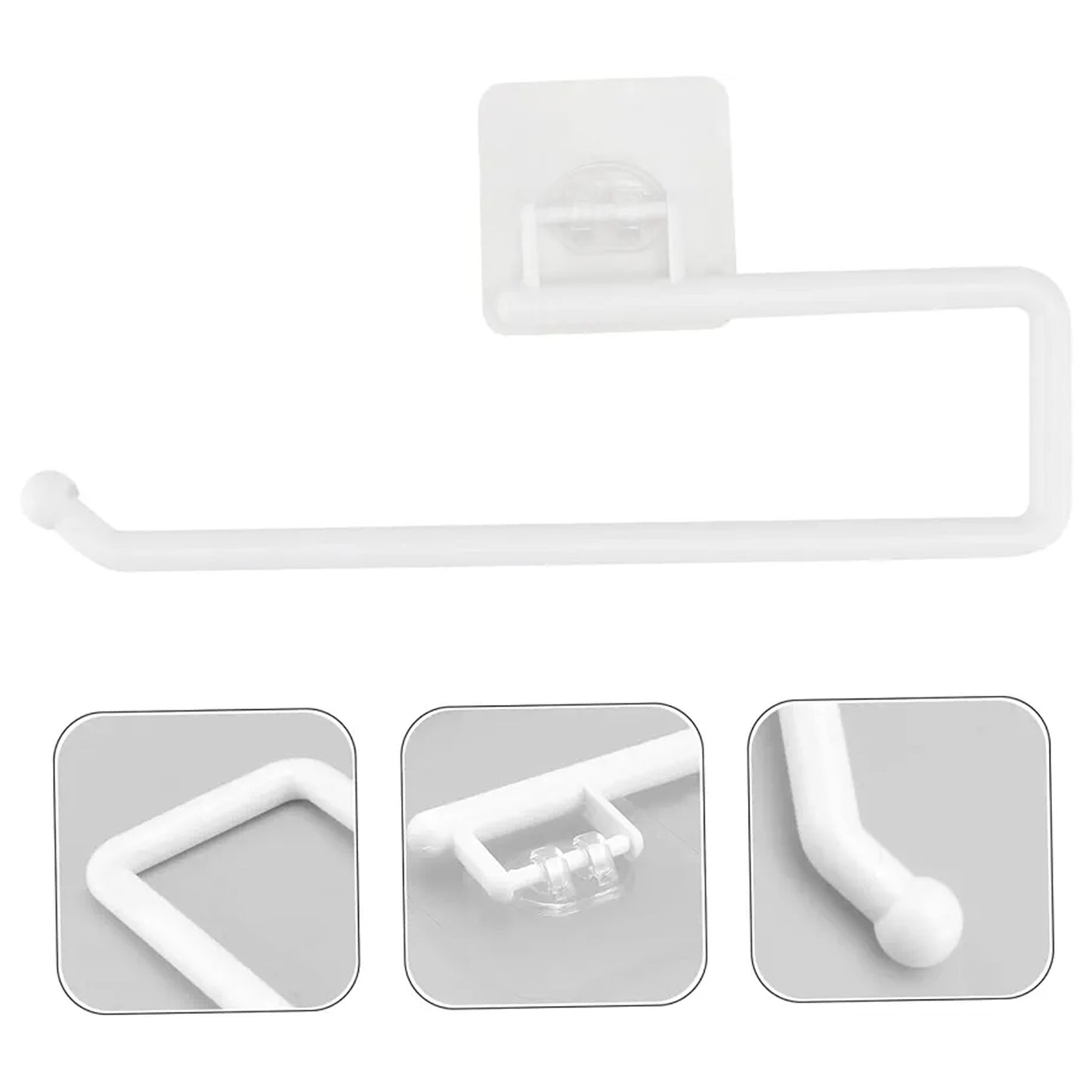 Wall mounted paper towel holder by Wukusy, showcasing a sleek metal design with a roll of paper towels ready for use.