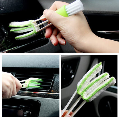 Wukusy multipurpose window and surface cleaning tool set with two versatile scrub brushes and squeegee for home cleaning tasks.