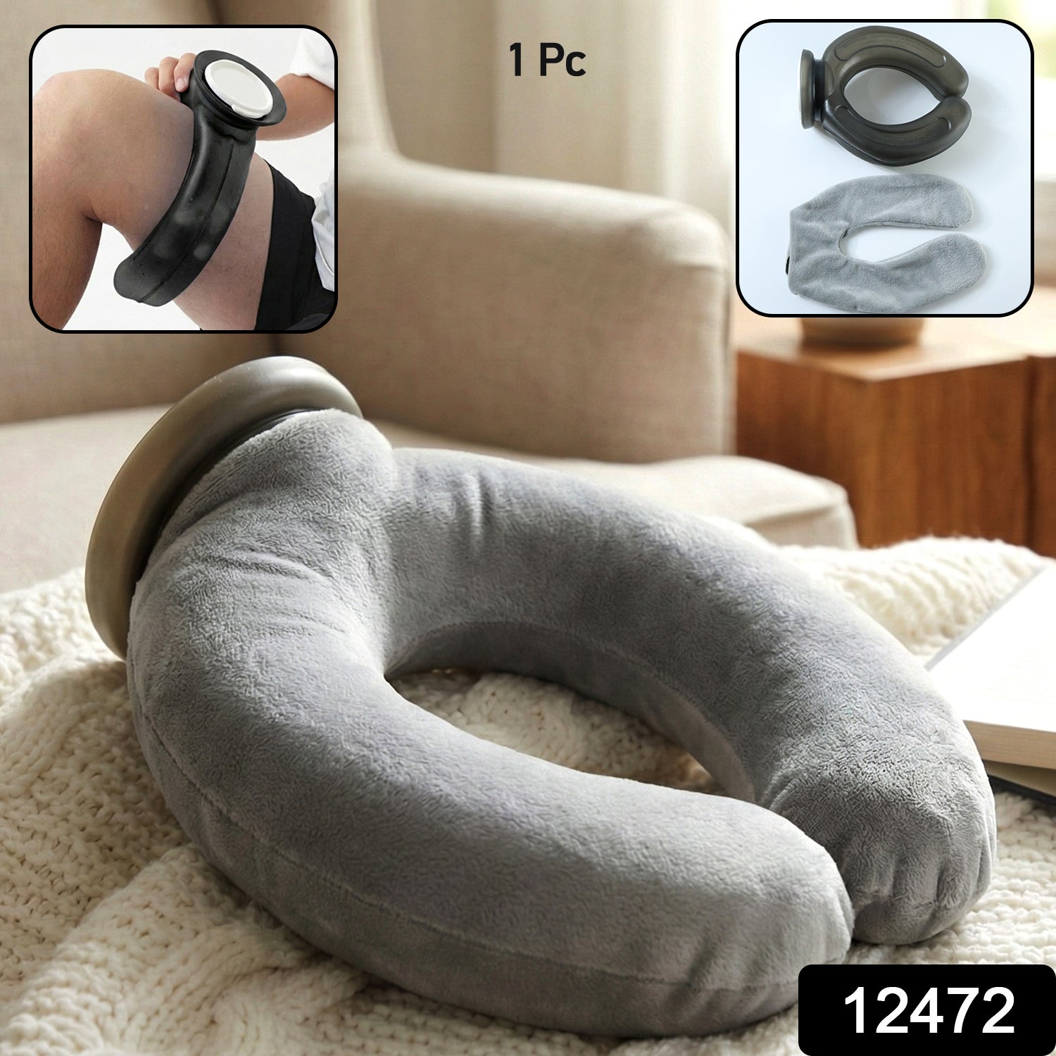 Wukusy multi-purpose U-shaped comfort support pillow for better sleep and neck support, shown in a cozy bedroom setting