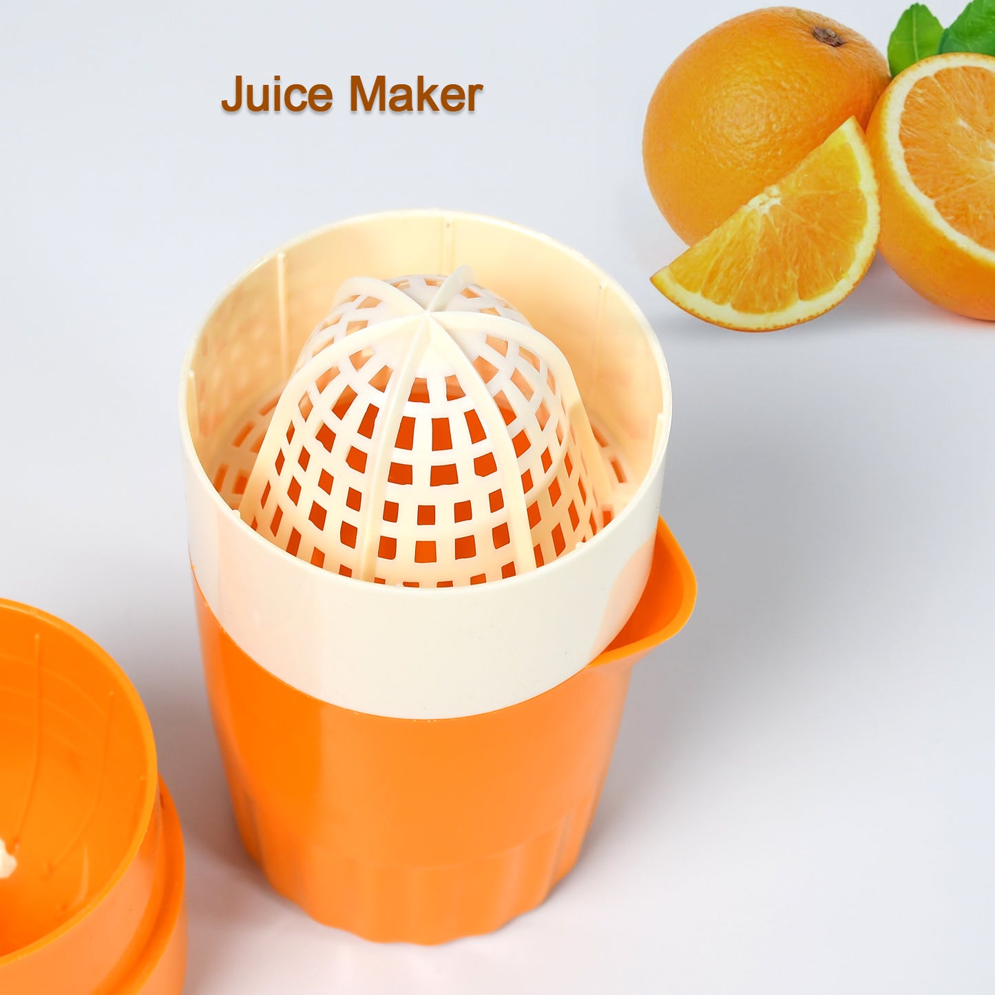 Wukusy 2815 manual handheld citrus juicer for oranges and lemons, compact fruit press and extractor for home kitchen use