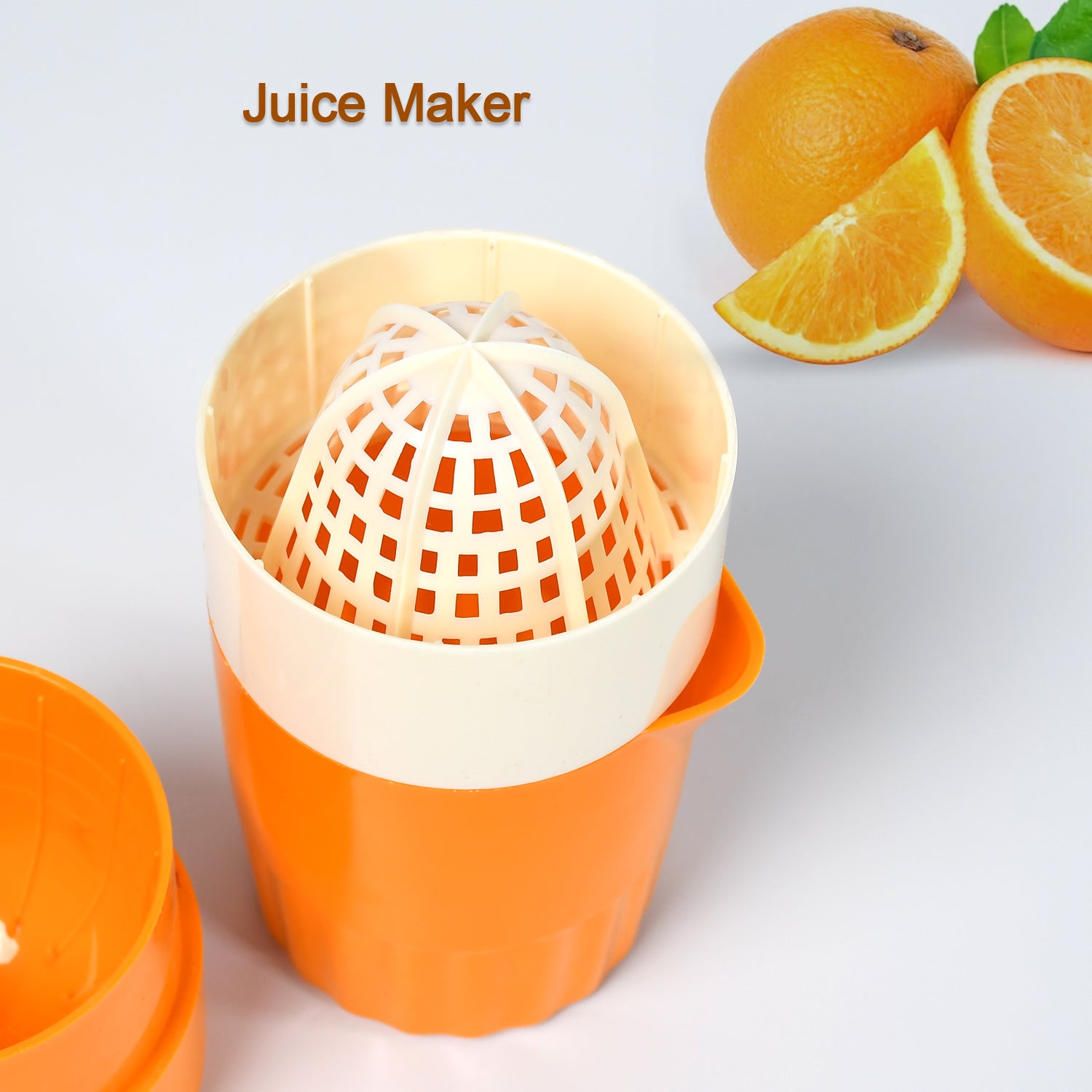 Wukusy 2815 manual handheld citrus juicer for oranges and lemons, compact fruit press and extractor for home kitchen use