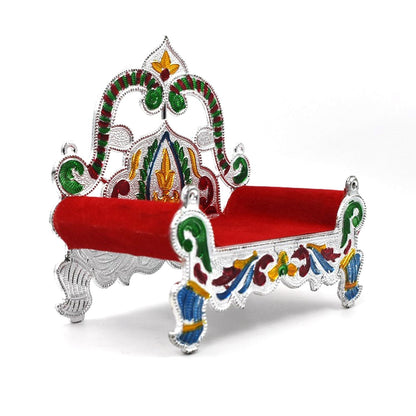 Wukusy 2711 Big Singhasan Bal Gopal sculpture stand for household and official use, featuring ornate wooden design with detailed carvings.