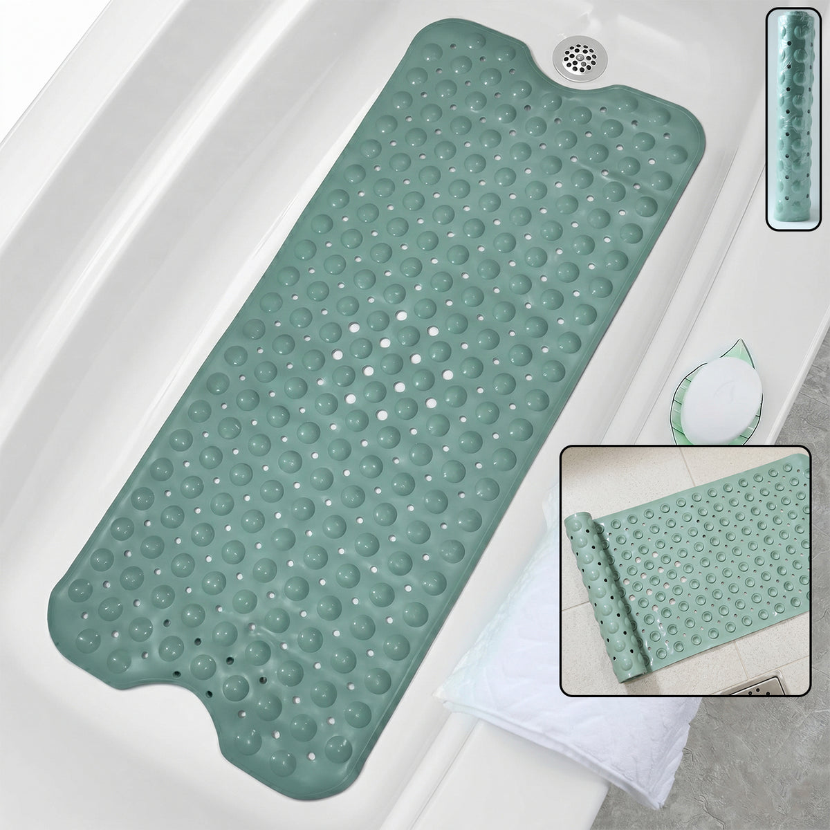 Non-slip Suction Cup Bath Mat (1 Pc 100x40 Cm)
