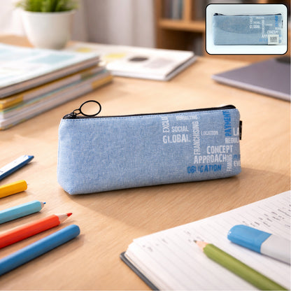 Wukusy stylish fabric zipper pencil pouch with a sleek design, featuring a zipper closure and compact size for stationery storage.