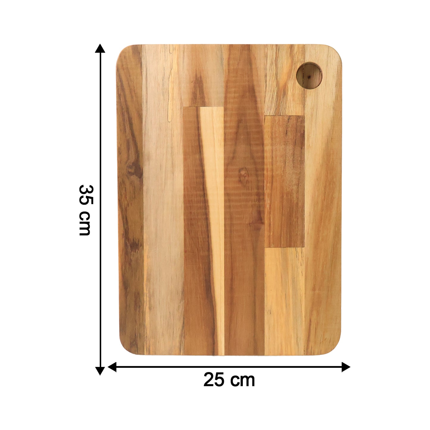Wukusy Apex Steel Oak Cutting Board with wooden handle, durable kitchen tool for chopping and food prep, close-up view.