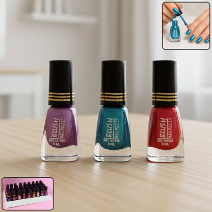 Wukusy blush metallic mini nail polish bottle with mixed colors, 6 ml, showcasing shiny, reflective nail polish in a small container
