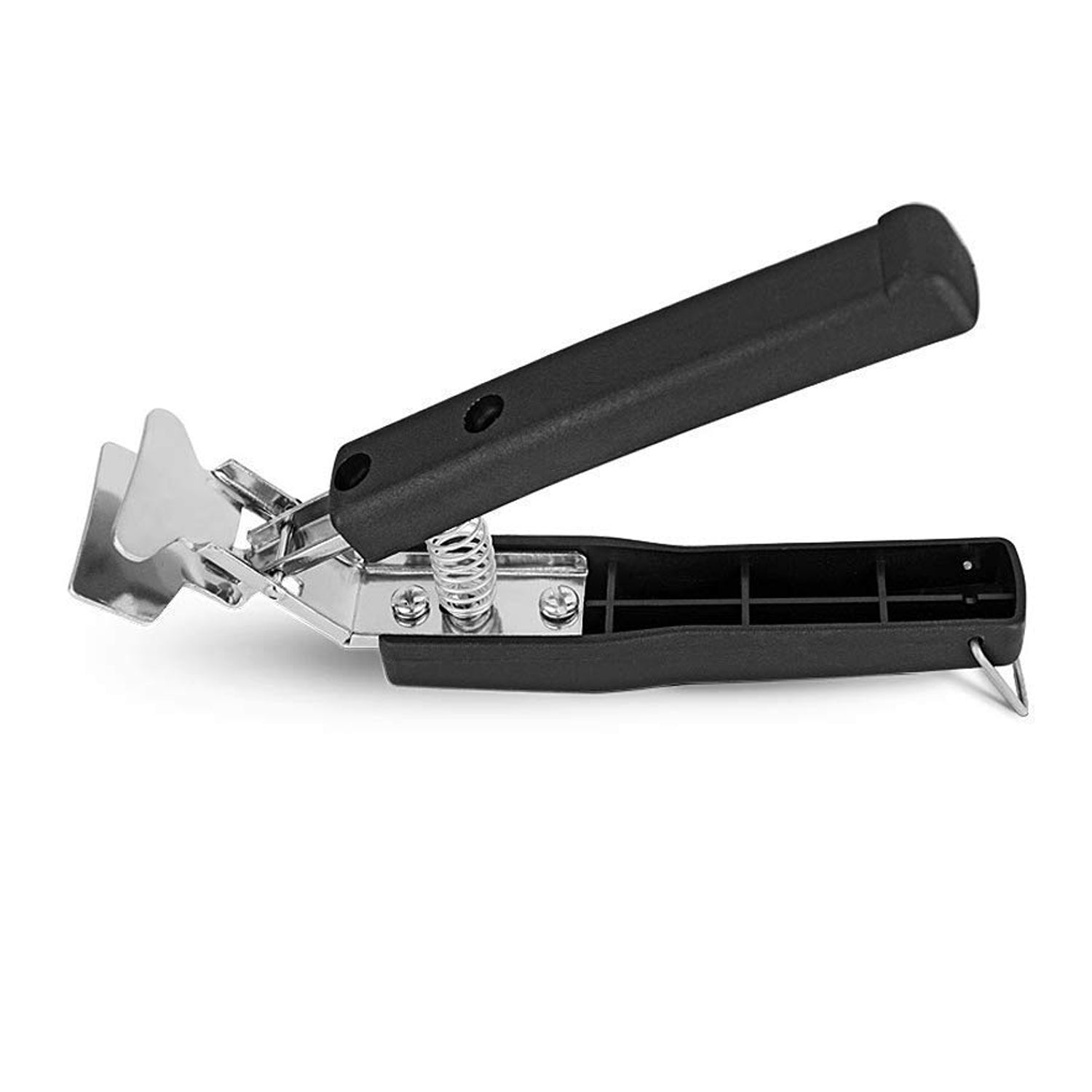 Wukusy heavy-duty universal pot and pan gripper clamp holding a large cooking pot securely for safe handling.