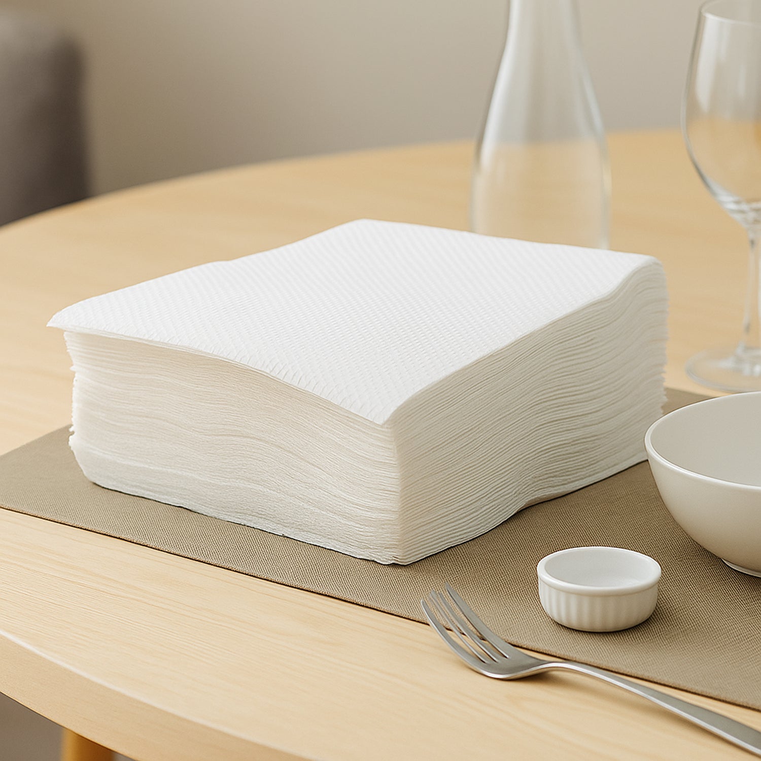 Wukusy Freshee Premium Dinner Napkins, 50-pack, 40x40 cm, soft and absorbent paper napkins for home and kitchen use.