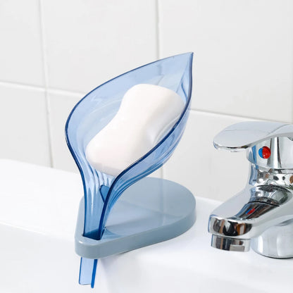 Wukusy Plasticleaf shape soap box and holder, colorful plastic soap storage container for home bathroom organization