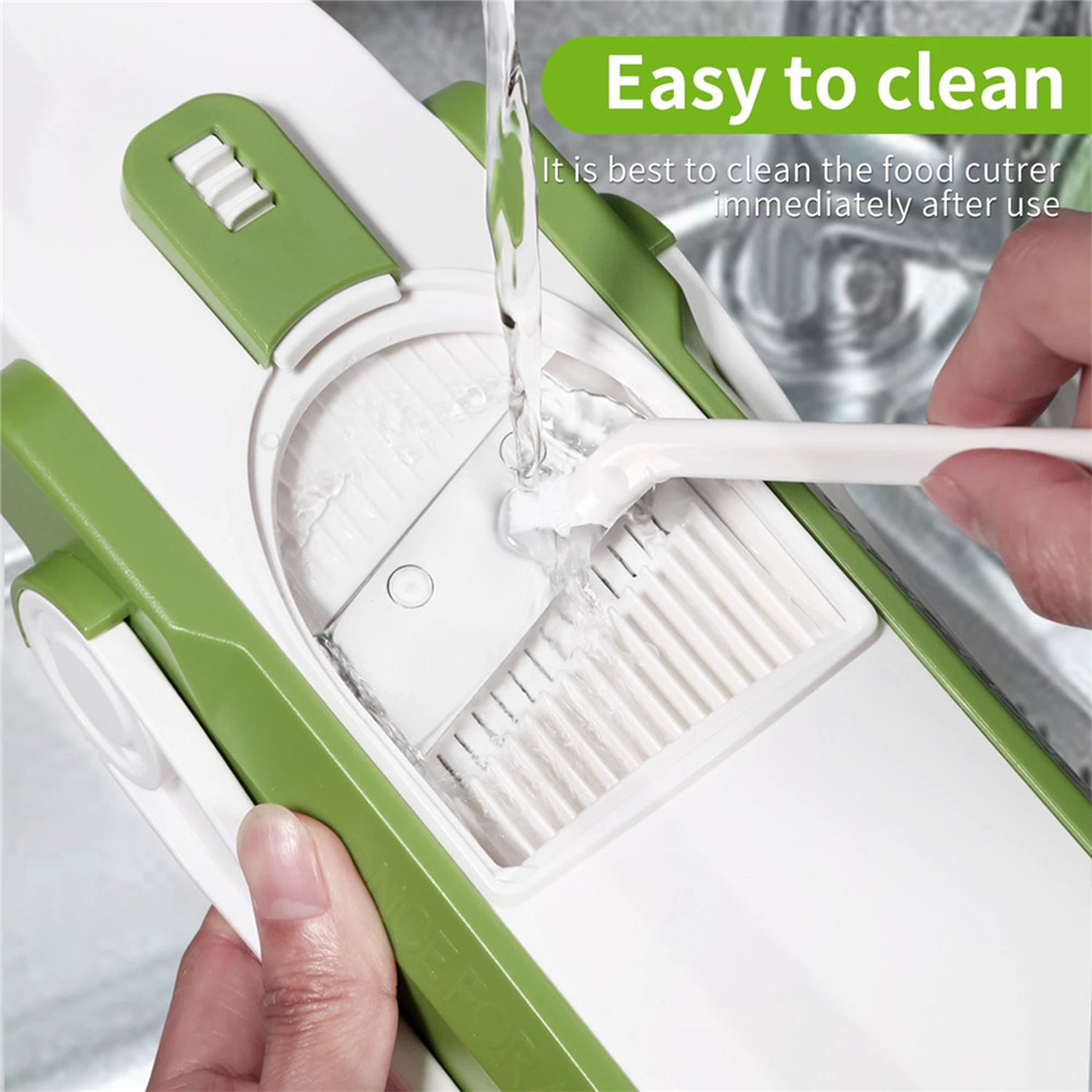 Wukusy 2803 multi-functional adjustable vegetable hand press chopper with stainless steel blades and ergonomic handle for easy use