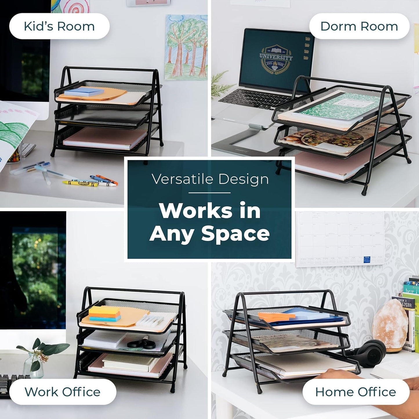 Heavy duty metal 3-tier multi rack stand by Wukusy, durable organizer rack with sturdy shelves for versatile storage.
