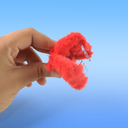 Set of 12 small plastic fluffy hair claw clips by Wukusy, ideal for securing hair in stylish, convenient hair accessories.