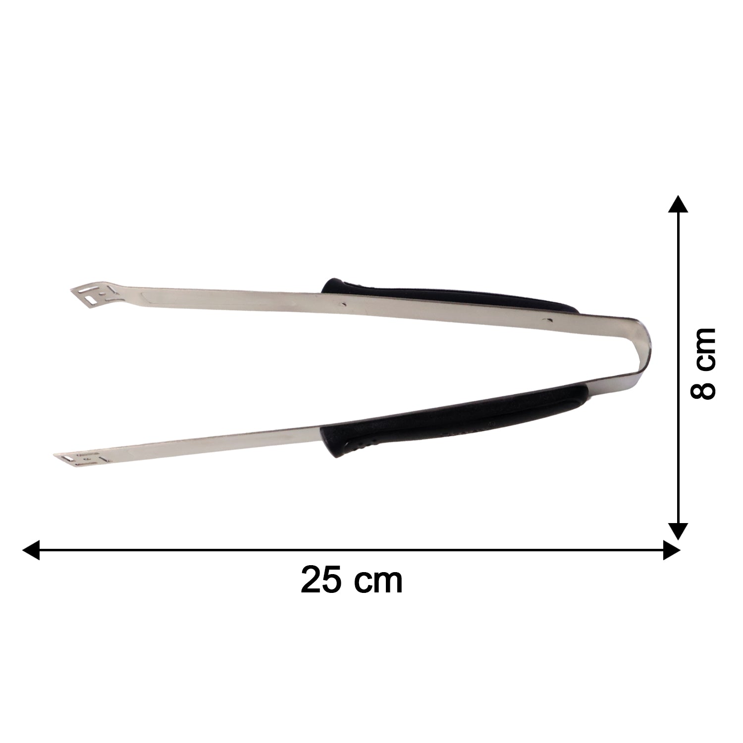Premium stainless steel chimta by Wukusy, showing a close-up of the sturdy, shiny metal tongs used in cooking and grilling.